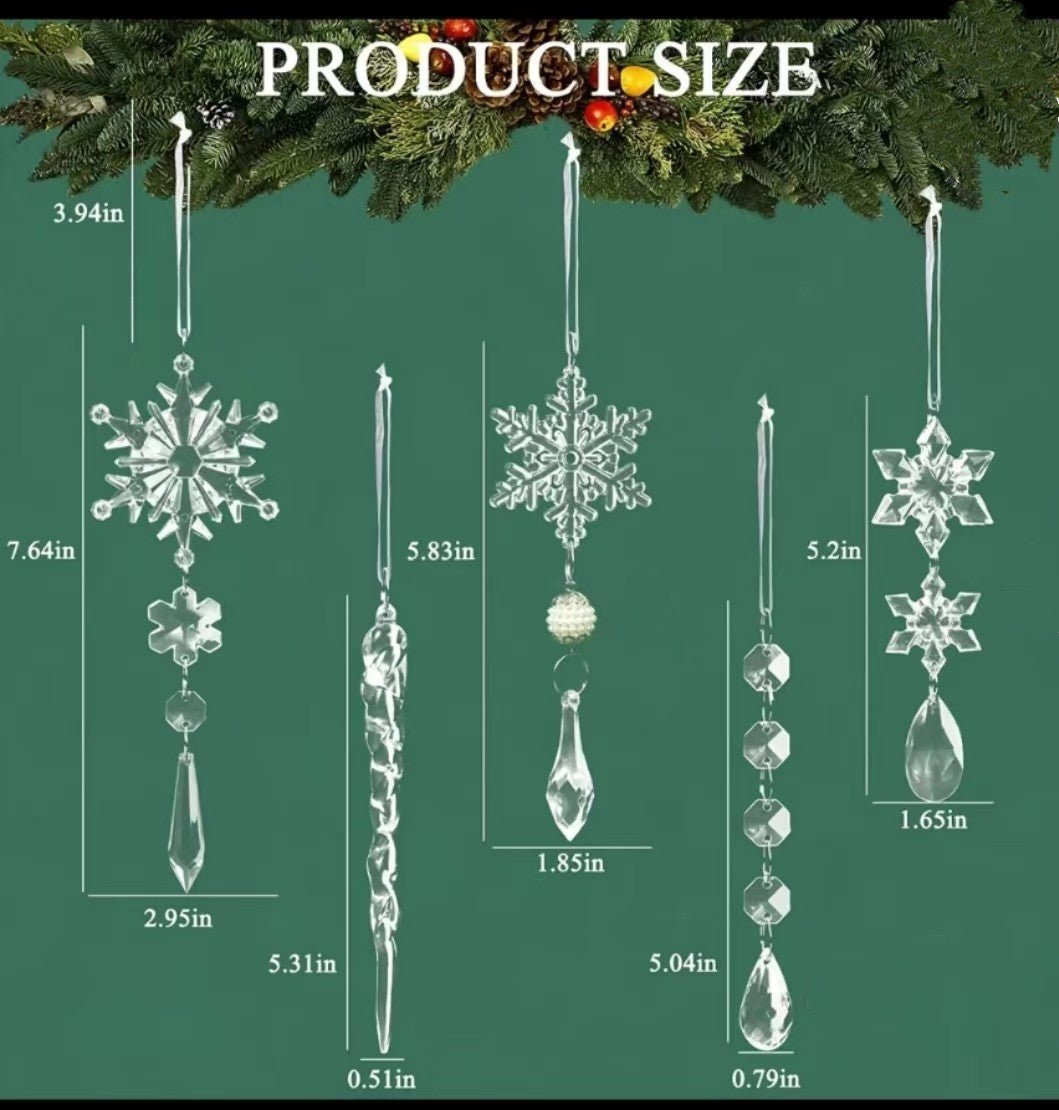 10pcs Acrylic Snowflake Xmas Ornament - Joma & Co