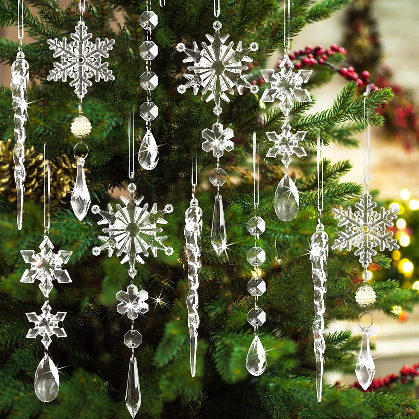 10pcs Acrylic Snowflake Xmas Ornament - Joma & Co