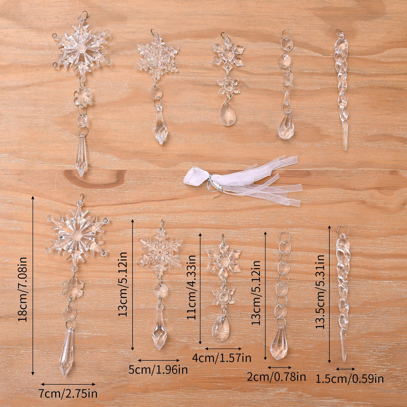 10pcs Acrylic Snowflake Xmas Ornament - Joma & Co