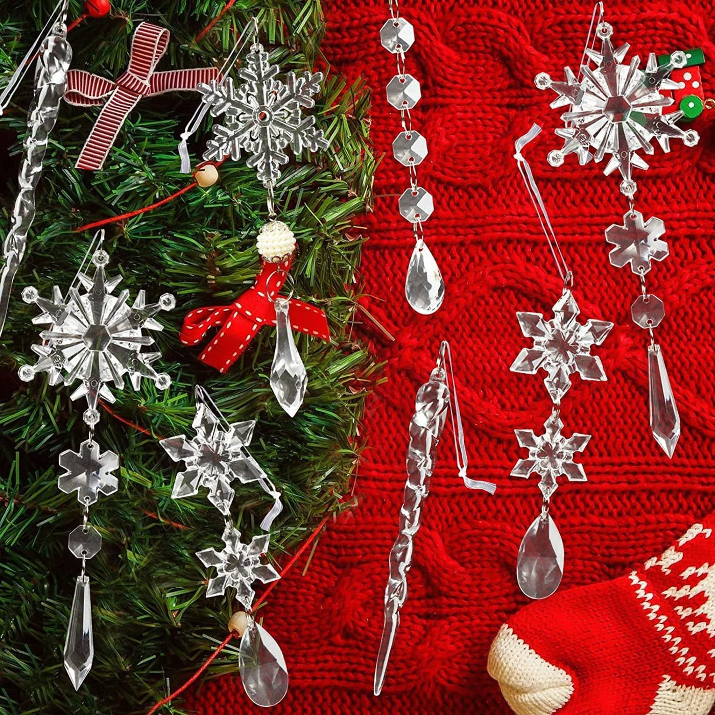 10pcs Acrylic Snowflake Xmas Ornament - Joma & Co