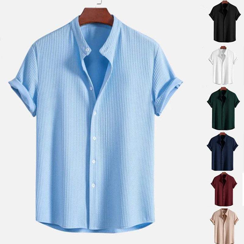 Short Sleeve Shirt Top Summer Mens Clothing Short sleeve button up