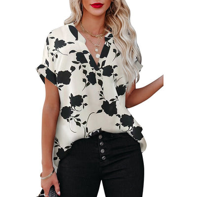 "Floral Print Summer Shirt for Women" - Joma & Co