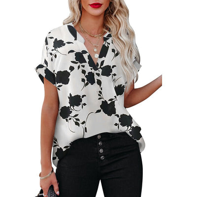 "Floral Print Summer Shirt for Women" - Joma & Co