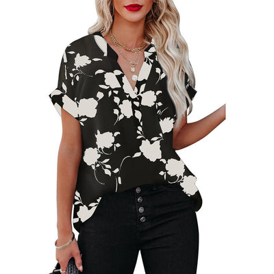 "Floral Print Summer Shirt for Women" - Joma & Co