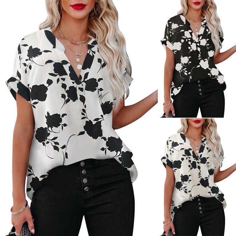 "Floral Print Summer Shirt for Women" - Joma & Co